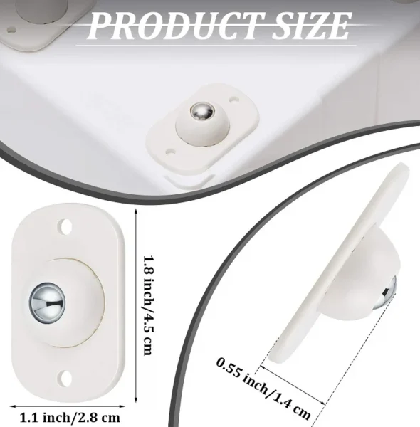 Picture of 4 Pcs Professional Furniture Transport Lifter tool Set,Mini Swivel 360° Rotatable Caster_Wheels Self Adhesive Universal Wheels Boxes Small Furniture 4 Pcs-White