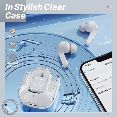 Picture of BT30 ENC Noise Canceling Wireless Bluetooth Earbuds HiFi Stereo Headphones with Digital Display Charging Case asiaexpress-Multicolor