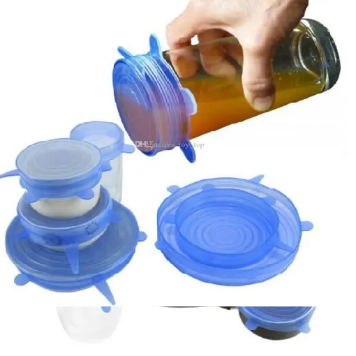 Picture of 6-Piece Food Silicone Cover Universal Lids Set - Reusable Stretch Lids For Your Cookware And Bowls-Multicolor