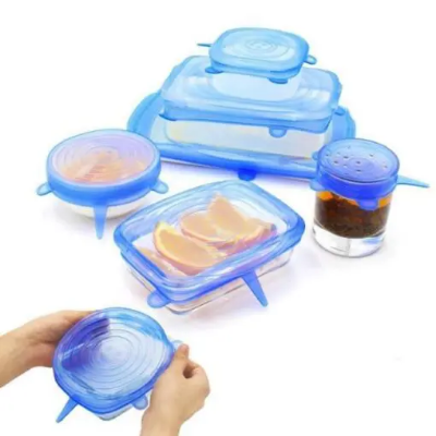 Picture of 6-Piece Food Silicone Cover Universal Lids Set - Reusable Stretch Lids For Your Cookware And Bowls-Multicolor