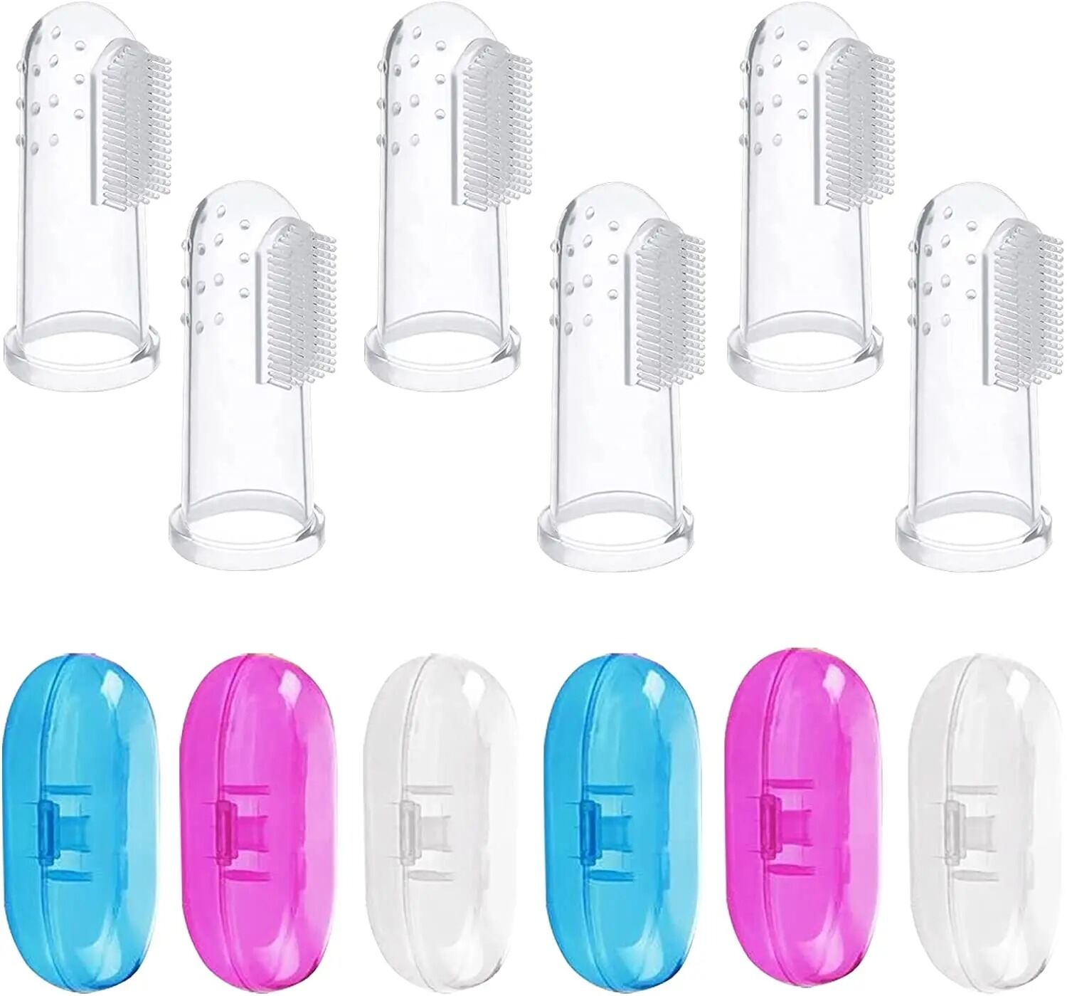Picture of Baby Finger Toothbrush Silicon Toothbrush+Box Children Teeth Clear Soft Silicone Infant Tooth Brush Rubber Cleaning-Multicolor