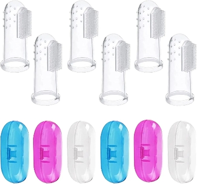 Picture of Baby Finger Toothbrush Silicon Toothbrush+Box Children Teeth Clear Soft Silicone Infant Tooth Brush Rubber Cleaning-Multicolor
