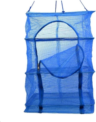 Picture of Foldable 4 Layers Food Drying Net  Rack Hanging Vegetable,Fish, Dishes Dryer Net dryer case 35 X 35 X 65cm PE Hanger food drying case-Blue