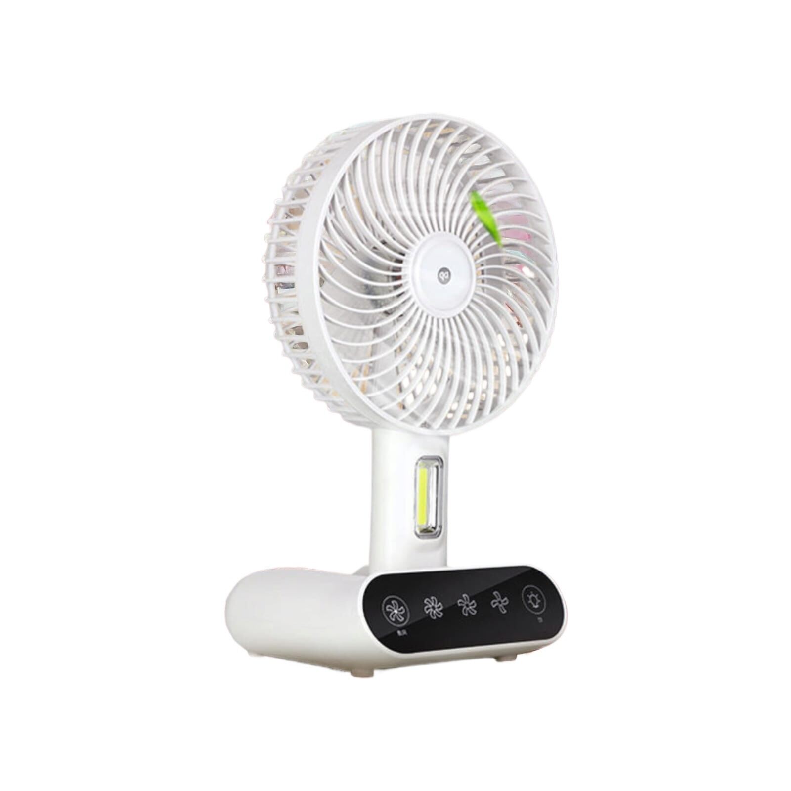 Picture of DP 7624 Rechargeable TableTouch Fan With Lamp USB Charging Portable Handheld 3 Gear Speed Desktop Mini Fan -The Asia Express-White