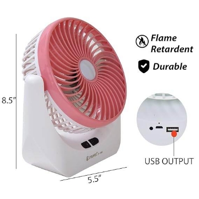 Picture of JY-SUPER Rechargeable USB Mini Desktop Table Fan with LED Light – JY1880-Multicolor