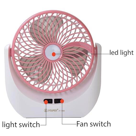 Picture of JY-SUPER Rechargeable USB Mini Desktop Table Fan with LED Light – JY1880-Multicolor