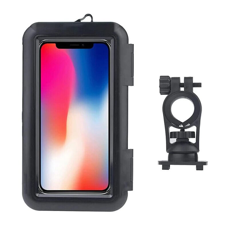 Picture of Bicycle Phone Holder Bike Motorcycle Handlebar Mobile Phone Stand Mount Waterproof Cell Phone Bracket Case-Black
