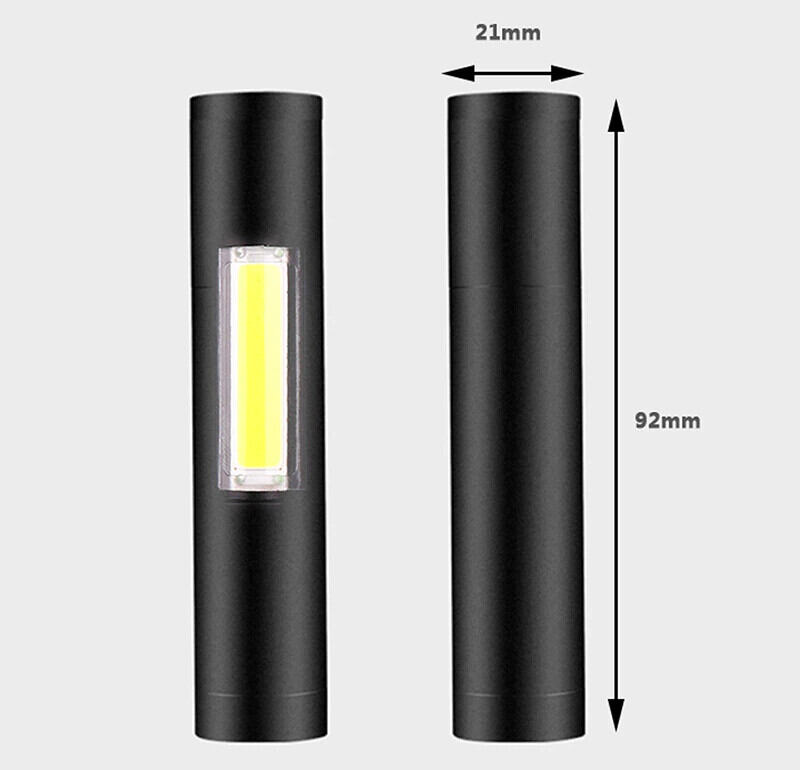 Picture of Rechargeable Flashlights Torch Led Usb Portable Torches 3 Modes Mini Camping Lighting - Charger Light-Black