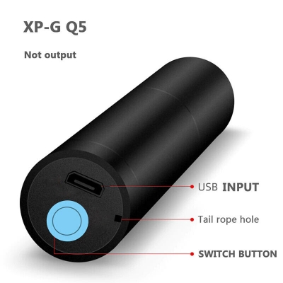 Picture of Rechargeable Flashlights Torch Led Usb Portable Torches 3 Modes Mini Camping Lighting - Charger Light-Black