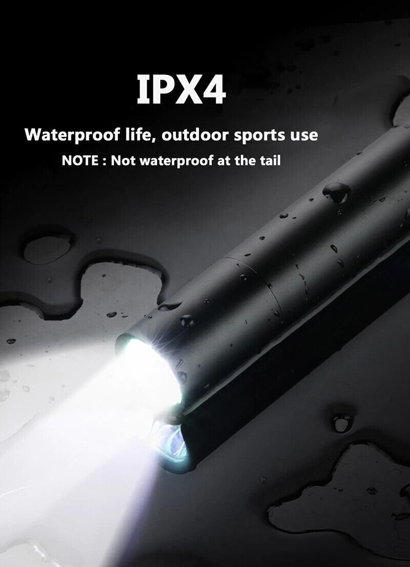 Picture of Rechargeable Flashlights Torch Led Usb Portable Torches 3 Modes Mini Camping Lighting - Charger Light-Black