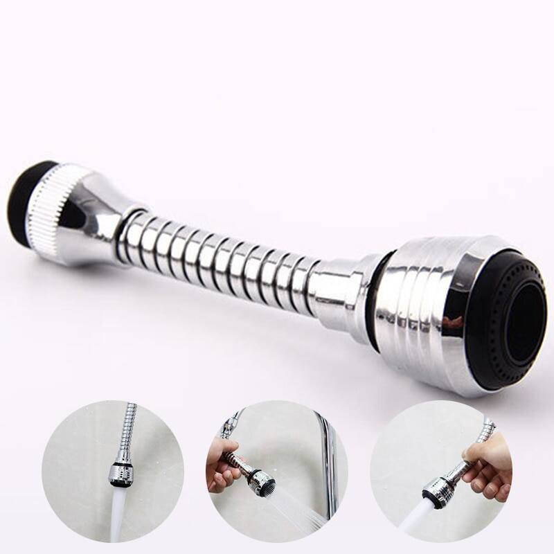 Picture of 360 Degree Adjustment Kitchen Faucet Extension Tube Bathroom Extension Water Tap Water Filter Foam Kitchen Faucet Accessories-the Asia Express-Silver