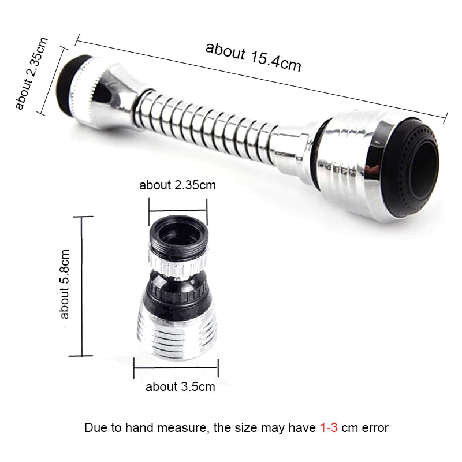Picture of 360 Degree Adjustment Kitchen Faucet Extension Tube Bathroom Extension Water Tap Water Filter Foam Kitchen Faucet Accessories-the Asia Express-Silver