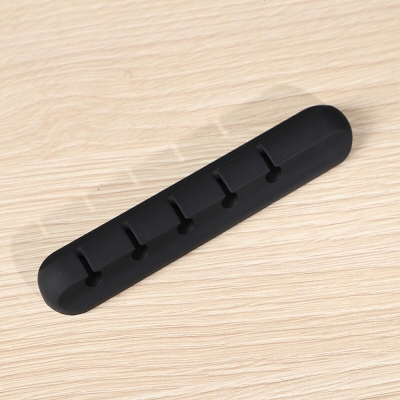 Picture of 5 Holes Cable Organizer Silicone USB Cable Winder Desktop Tidy Management Clip Cable Holder for Mouse Headphone Wire Organizer-Black
