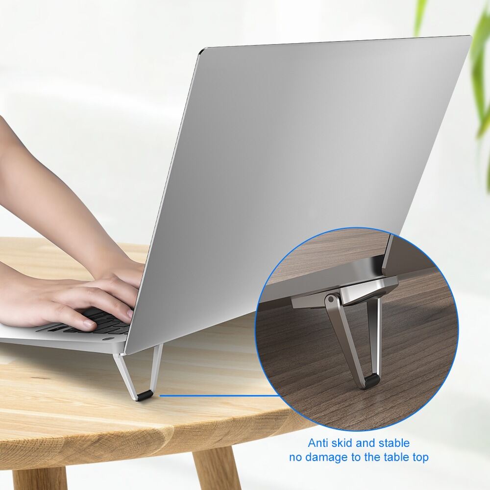 Picture of Metal Foldable Laptop Stand Universal Non-slip Bracket Support for Macbook Pro Air Lenovo Notebook Laptops Mount Holder Feets-Silver