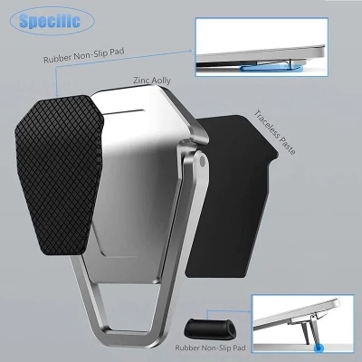Picture of Metal Foldable Laptop Stand Universal Non-slip Bracket Support for Macbook Pro Air Lenovo Notebook Laptops Mount Holder Feets-Silver