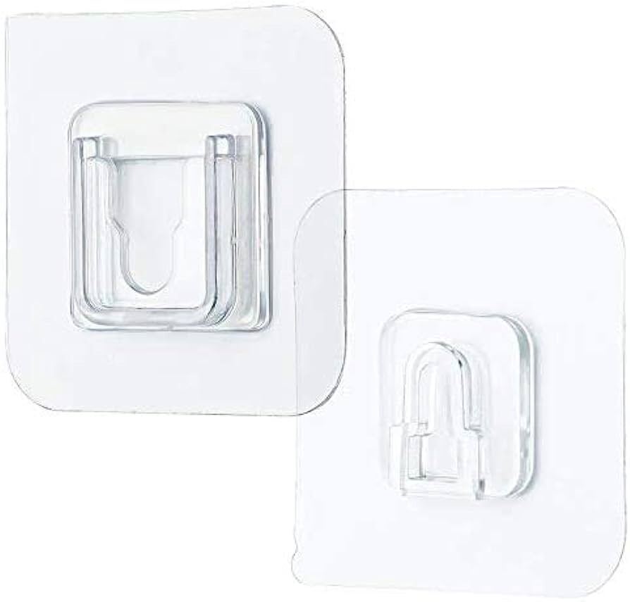 Picture of 5pcs Transparent Wall Hooks Hangers Self Adhesive Door Wall Hangers Hooks Suction Heavy Load Rack For Kitchen Bathroom Accessories-CLEAR