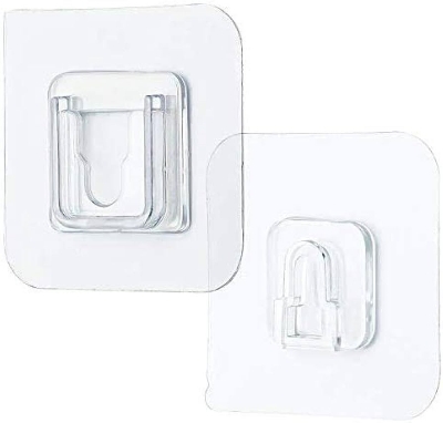 Picture of 5pcs Transparent Wall Hooks Hangers Self Adhesive Door Wall Hangers Hooks Suction Heavy Load Rack For Kitchen Bathroom Accessories-CLEAR