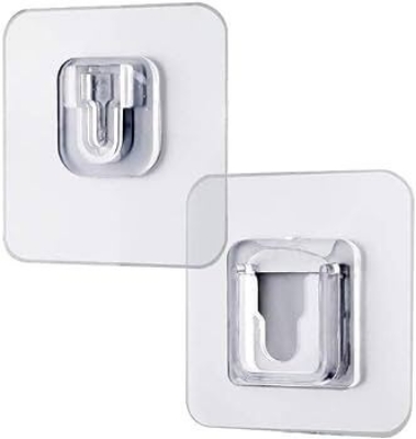 Picture of 5pcs Transparent Wall Hooks Hangers Self Adhesive Door Wall Hangers Hooks Suction Heavy Load Rack For Kitchen Bathroom Accessories-CLEAR