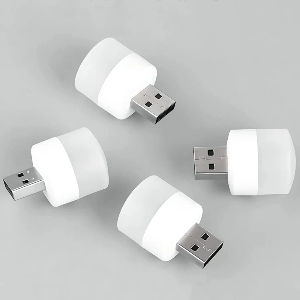 Picture of 3Pcs Wall Socket Plug-in LED Night Light USB Ultra-Small LED Lamps With 3000K Warm Light LED Lamps For Bathroom Car Kitchen Hallway-White