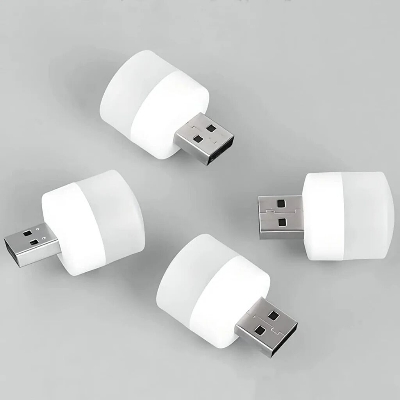 Picture of 3Pcs Wall Socket Plug-in LED Night Light USB Ultra-Small LED Lamps With 3000K Warm Light LED Lamps For Bathroom Car Kitchen Hallway-White