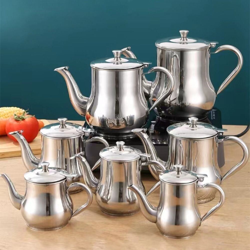 Picture of Stainless Steel Oil Strainer Pot Container Jug Storage Can With Filter Cooking Oil Pot Kitchen Large Capacity 32oz-silver