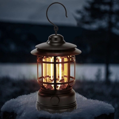 Picture of Outdoor Camping Lights Vintage Dry Battery Camp Light Hanging Lighting Tools Portable Retro Design Lantern with Hook-Multicolor-Asia Express-Black