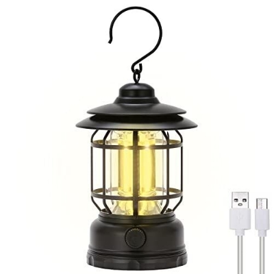 Picture of Outdoor Camping Lights Vintage Dry Battery Camp Light Hanging Lighting Tools Portable Retro Design Lantern with Hook-Multicolor-Asia Express-Black