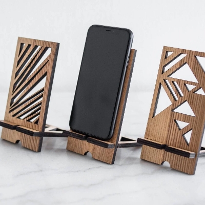 Picture of 1PCS New Wooden Phone Holder Stand Mobile Smartphone Support Tablet Stand-Multi design-Brown