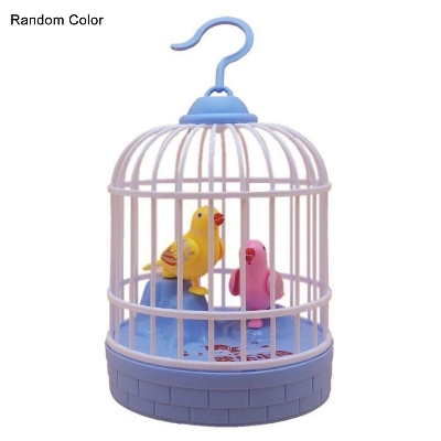 Picture of Mini Decor Simulated Bird Cage Toy Children Birdcage Simulation Voice-controlled Puzzle Kids Electric-Multicolor