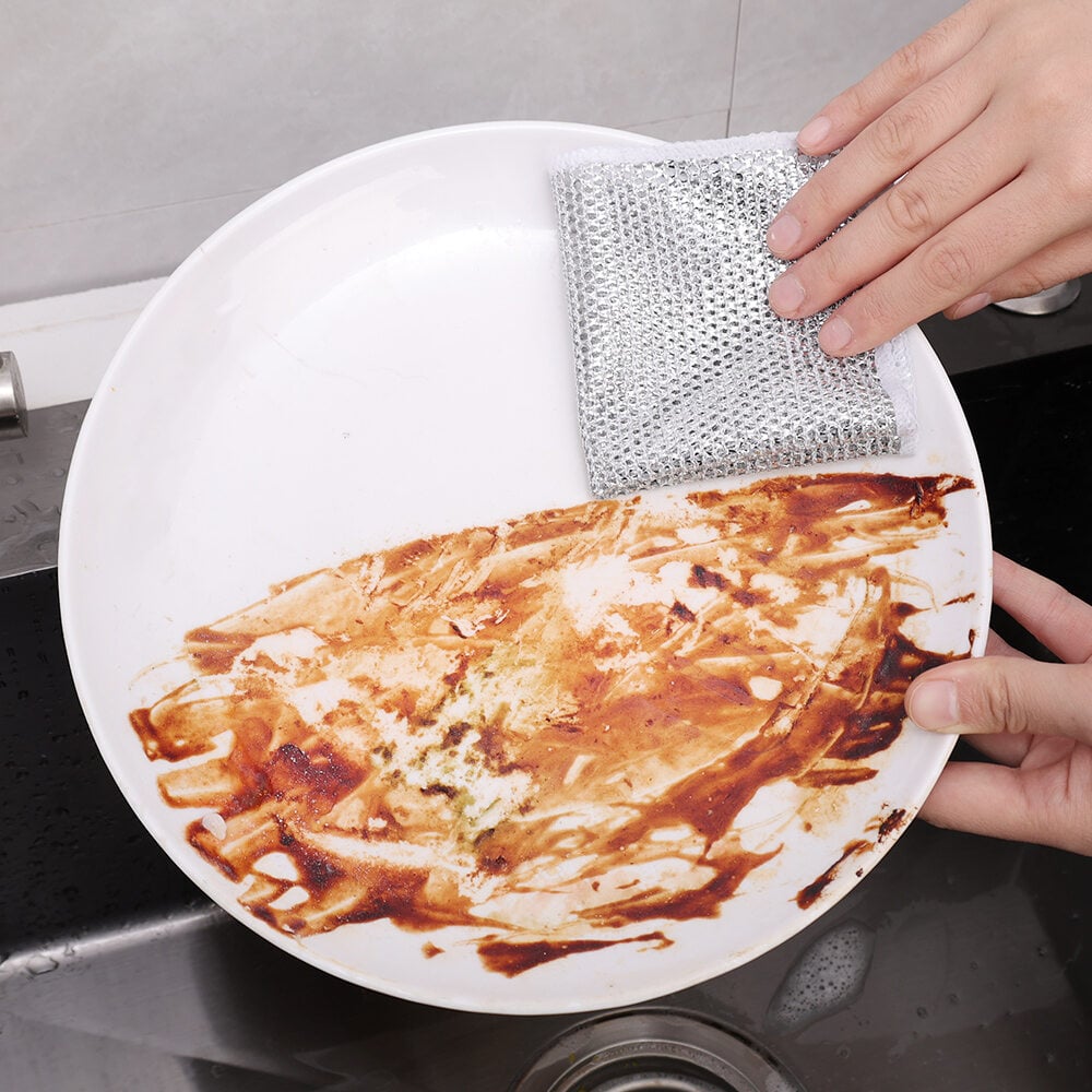 Picture of 3/5/10Pcs Magic Cleaning Cloth Kitchen Dishwashing Towel Metal Steel Wire Cleaning Rag For Dish Pot Cleaning Tools-The Asia Express-Dish Cloth & Towels-3pcs