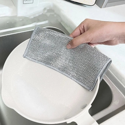 Picture of 3/5/10Pcs Magic Cleaning Cloth Kitchen Dishwashing Towel Metal Steel Wire Cleaning Rag For Dish Pot Cleaning Tools-The Asia Express-Dish Cloth & Towels-3pcs