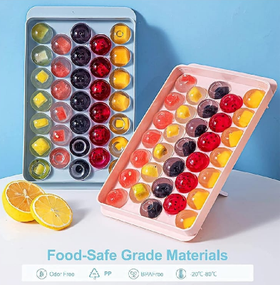 Picture of I33 Grids Plastic Round Ball Ice Box Round Ice Ball Ice Tray Mold Moulds Ice Ball Maker 3D Round Ice Cube Tray with Lid Plastic ice ball tray cute ice tray ice cube case ice cube tray asia express-Multicolor