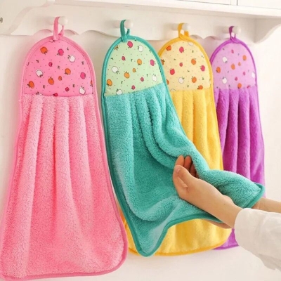 Picture of Kitchen Household Cleaning Supplies Bathroom Hanging Type Water Absorbent Wipe Oil Hand Towel Remover-Multicolor