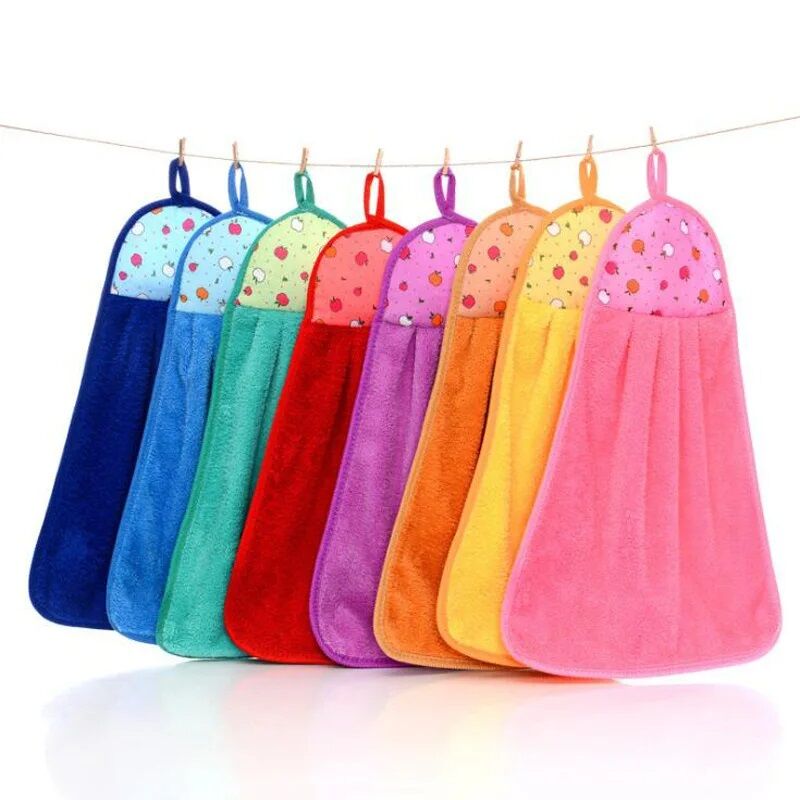 Picture of Kitchen Household Cleaning Supplies Bathroom Hanging Type Water Absorbent Wipe Oil Hand Towel Remover-Multicolor