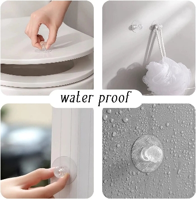 Picture of 4 Pcs New Self Adhesive Hook Knobs Cupboard Drawer Pull Handle Knobs Brand Acrylic No Drilling Mirror Cabinet Handles Furniture Drawer Diamond Shape Hook