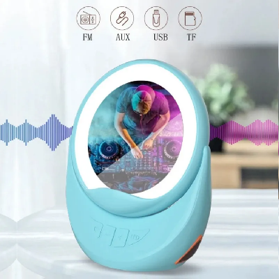 Picture of Music Player Hand-Free Phone Taik with Makeup Mirror 3 Modes Adjustable Cellphone Holder Wireless Charging-White-Asia Express-Multicolor