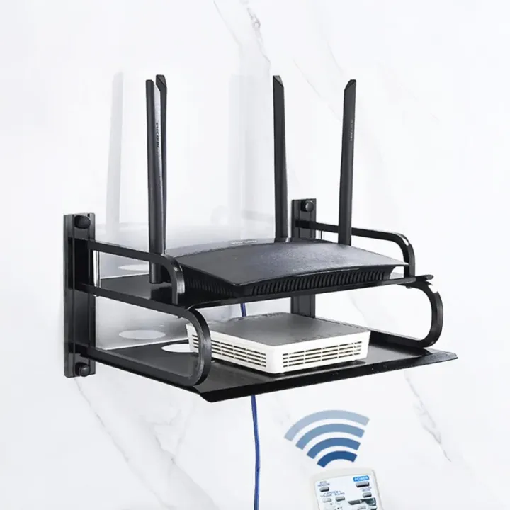 Picture of Metal Router Stand Router Storage Box Router Storage Wifi Router Storage Box-asia express-Black