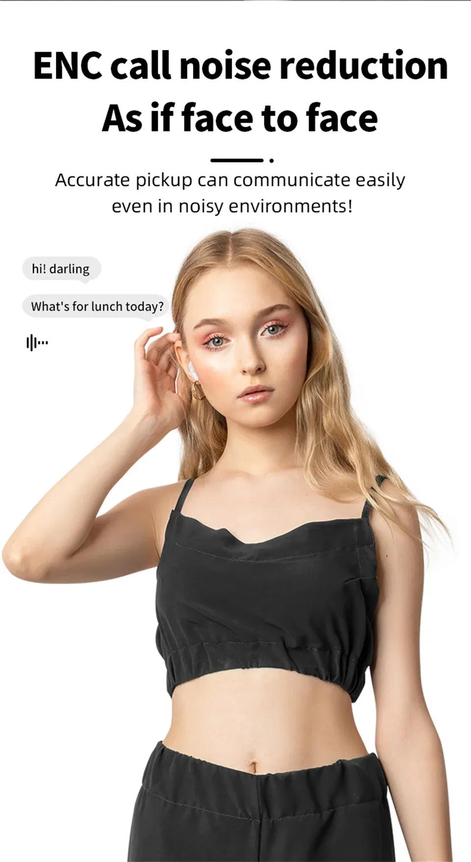 Picture of A9 Pro Touch Screen ANC Wireless Earphones TWS Noise Cancelling Earbud Bluetoth 5.3 Long Battery life HiFi Tone Quality