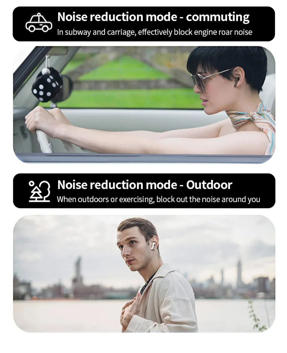Picture of A9 Pro Touch Screen ANC Wireless Earphones TWS Noise Cancelling Earbud Bluetoth 5.3 Long Battery life HiFi Tone Quality