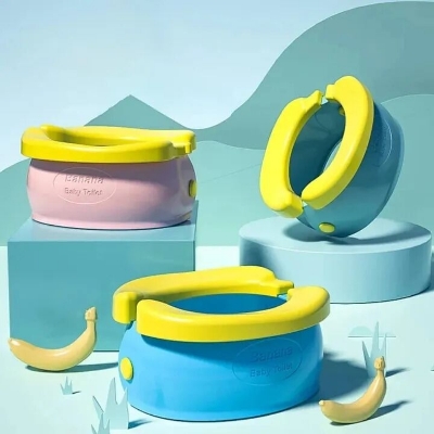 Picture of Travel Potty Baby Foldable Portable Toilet Seat, Training Toilet Seat for Boys Girls Toddler, Novelty Yellow Banana Baby Comfy WC Potty Chair-asia express