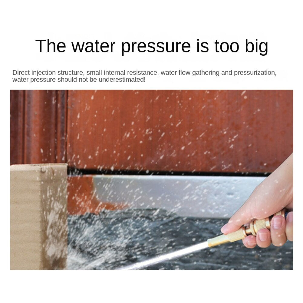Picture of High Pressure Water Gun,Household Pure Copper,Direct Spray Gun,Flower Watering Tool Adjustable Pressure Washer water nozzle spray-Gold