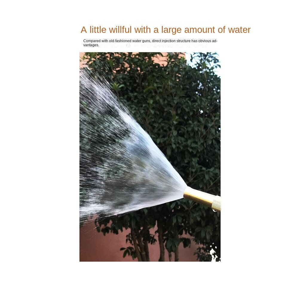 Picture of High Pressure Water Gun,Household Pure Copper,Direct Spray Gun,Flower Watering Tool Adjustable Pressure Washer water nozzle spray-Gold