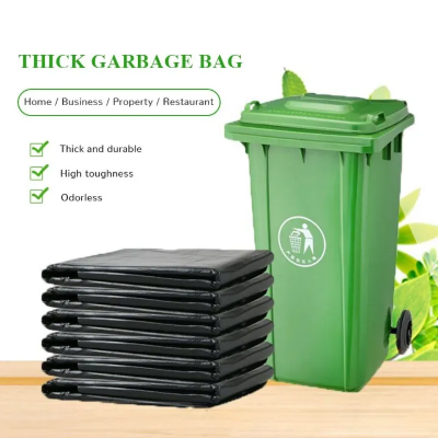 Picture of BLACK (24" X18") 100PCS Trash Bag / Poly Bag / Garbage Bag / Moyla Felar Bag / Polibag-10pcs