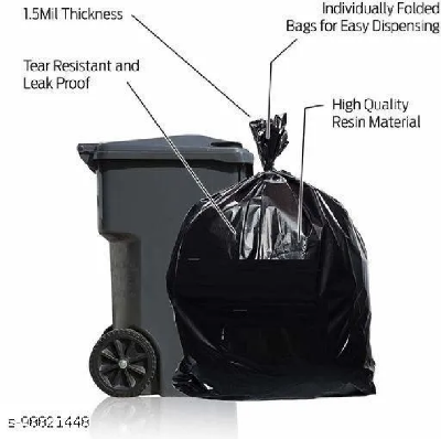 Picture of BLACK (24" X18") 100PCS Trash Bag / Poly Bag / Garbage Bag / Moyla Felar Bag / Polibag-10pcs