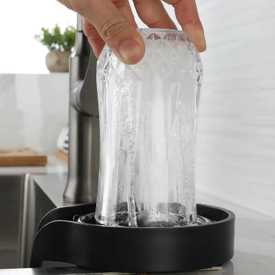 Picture of Automatic High Pressure Glass Cup Washer Kitchen Sink Rinser Machine Household Bar Beer Milk Bottle Tea Cup Cleaning Tool-Black