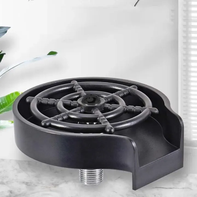 Picture of Automatic High Pressure Glass Cup Washer Kitchen Sink Rinser Machine Household Bar Beer Milk Bottle Tea Cup Cleaning Tool-Black
