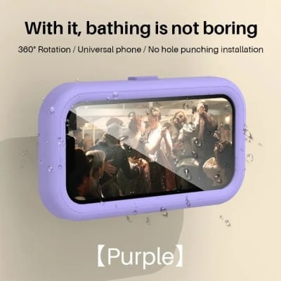 Picture of Bathroom waterproof mobile phone bracket without punching Bathroom wall bracket Kitchen storage rack can rotate 360 °-The asia express