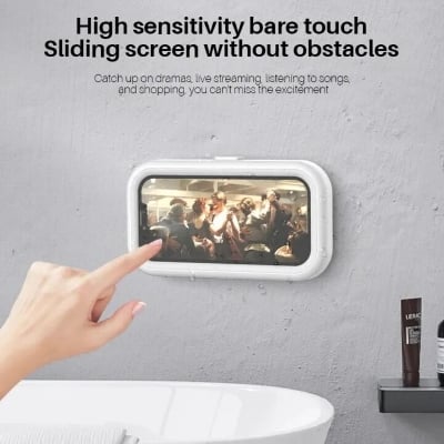 Picture of Bathroom waterproof mobile phone bracket without punching Bathroom wall bracket Kitchen storage rack can rotate 360 °-The asia express