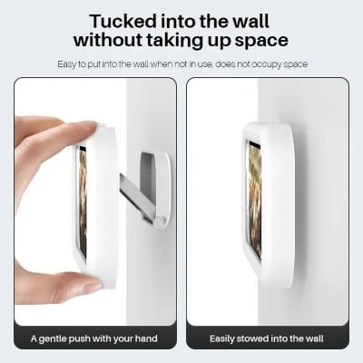 Picture of Bathroom waterproof mobile phone bracket without punching Bathroom wall bracket Kitchen storage rack can rotate 360 °-The asia express