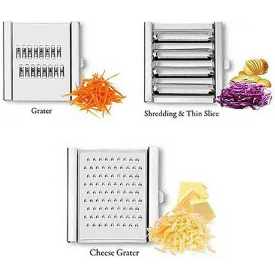 Picture of Multi-purpose Slicer Cuts Stainless Steel Grater Peeler Set Cheese Grater Cabbage Shredder Kitchen Tool For Kitchen-Silver